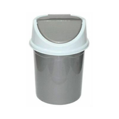 Ведро для мусора Виолет с подвижной крышкой 14л, серо-белый