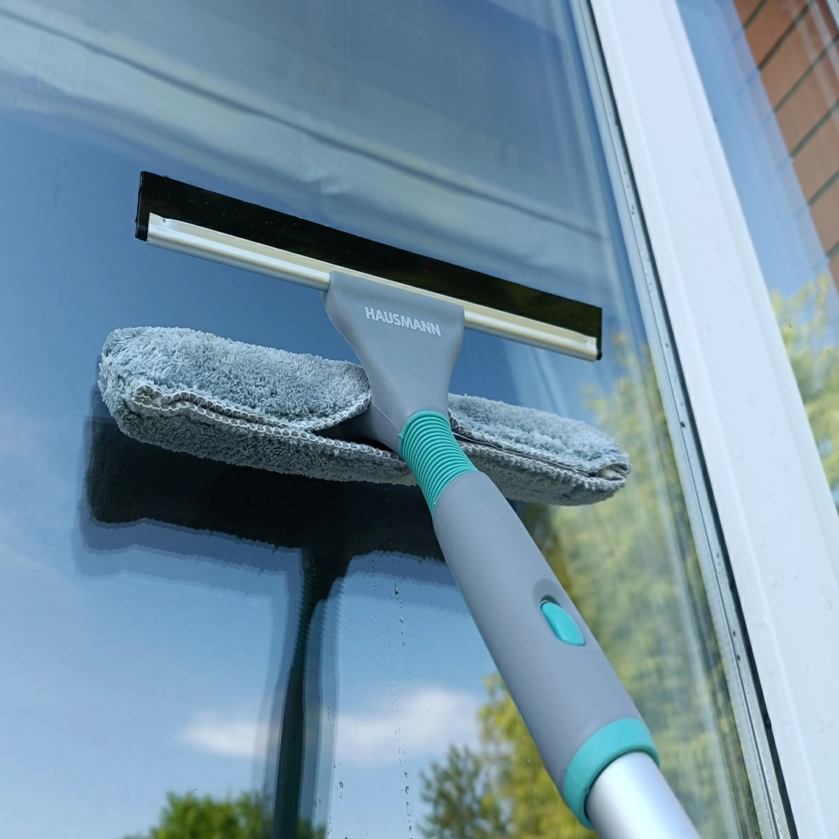 Щетка для мытья окон Hausmann с прямой телескопической ручкой фото 4