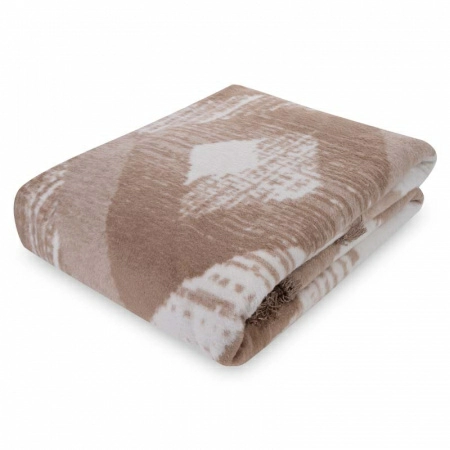 Полноразмерное изображение Плед 200x220см Pappel Scotch Jacquard, белый с бежевым фото 1