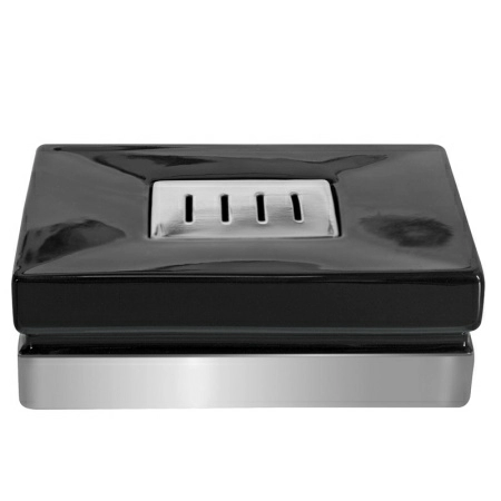 1 Мыльница Spirella Roma, цвет черный с серебряным фото 1