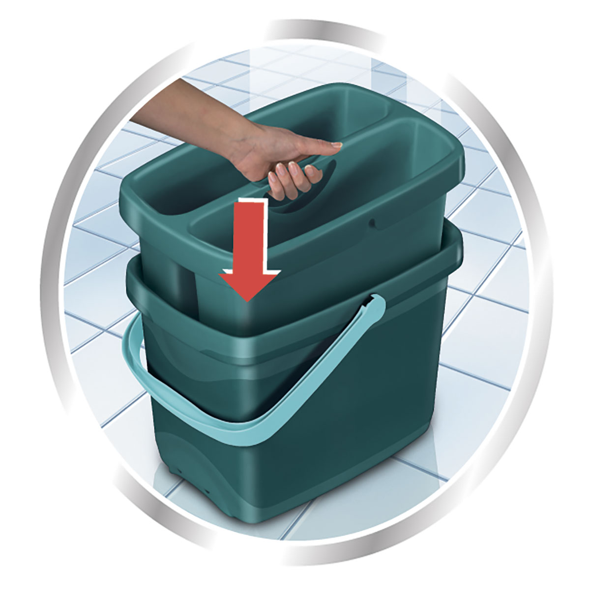 Ведро для мытья окон c 2-мя отделениями Leifheit Combi Box фото 4